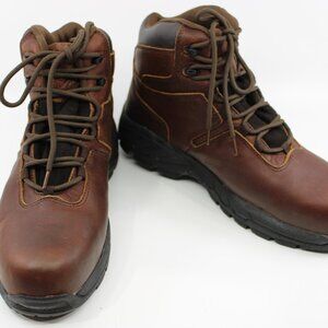 SR MAX Men Ankle Boots 10.5M Brown Leather Lace Up Nash Composite Toe Met-Guard